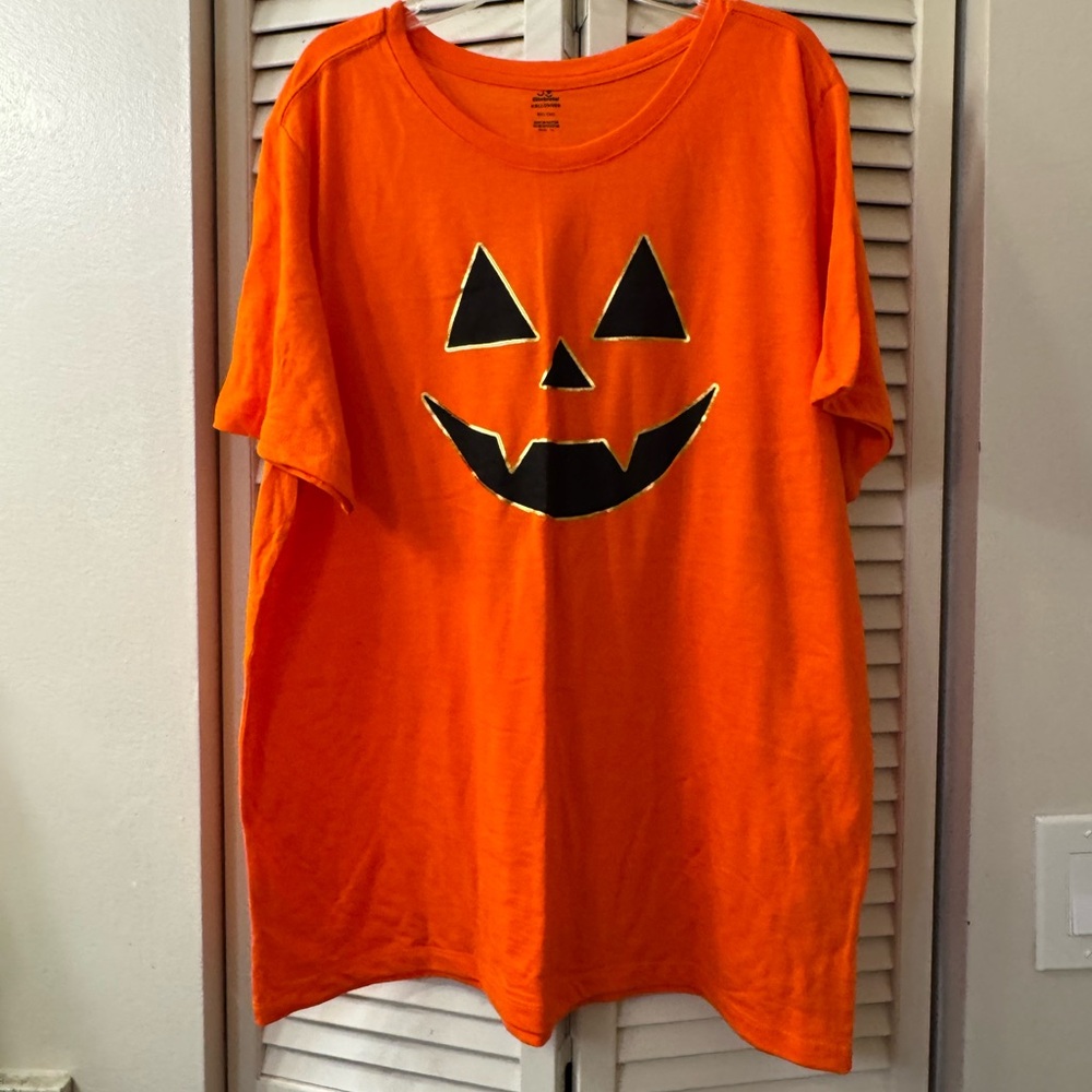 Orange Halloween Pumpkin Face Tee